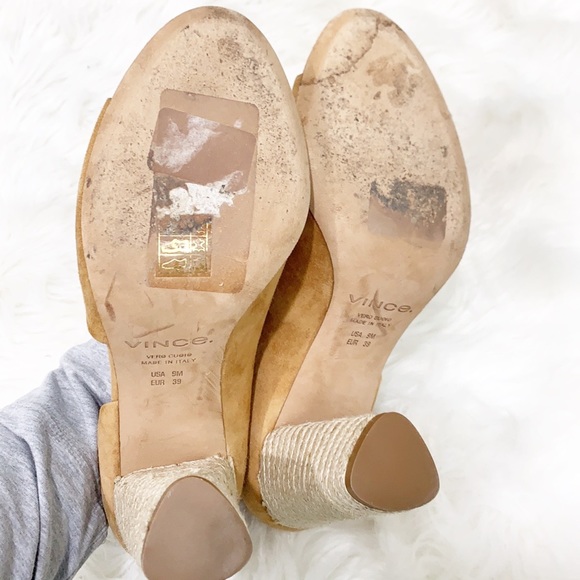Vince. Percey Block Heel Espadrille Sandal Tan 9 - Picture 8 of 16